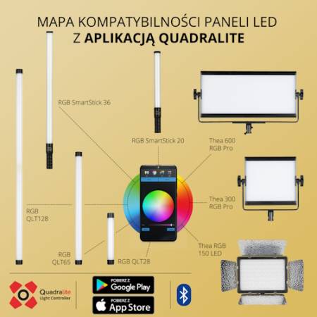 Quadralite Lampa LED QLTP 65 DMX - lampa, tuba świetlna, LED, 2800–8000K, 18W